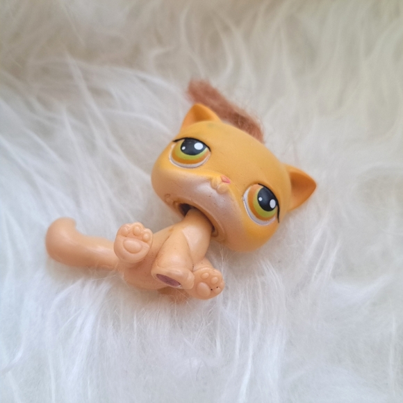 Littlest Pet Shop | cute Yellow Cat with hair #78 - Picture 6 of 8